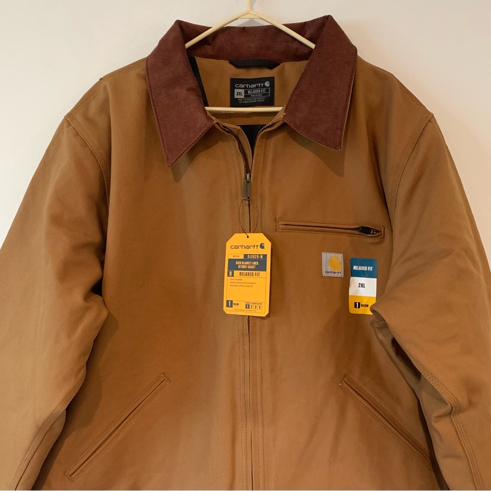 NEW Carhartt Brown Duck Blanket Lined Detroit Mens 2XL Regular Jacket Relaxed